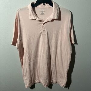 Men’s Pink Fabletics Short Sleeve Polo Lightweight Shirt Size L - Breathable